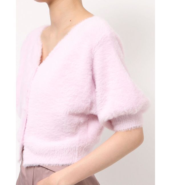 MERCURYDUO「2WAYキーネックミニシャギーコンパクトカーディガン」|カーディガン|