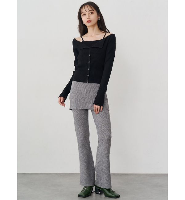 MURUA「スカートレイヤードニットフレアパンツ」|その他|