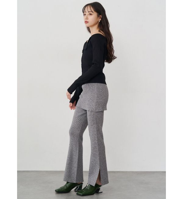 MURUA「スカートレイヤードニットフレアパンツ」|その他|