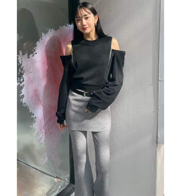 MURUA「スカートレイヤードニットフレアパンツ」|その他|