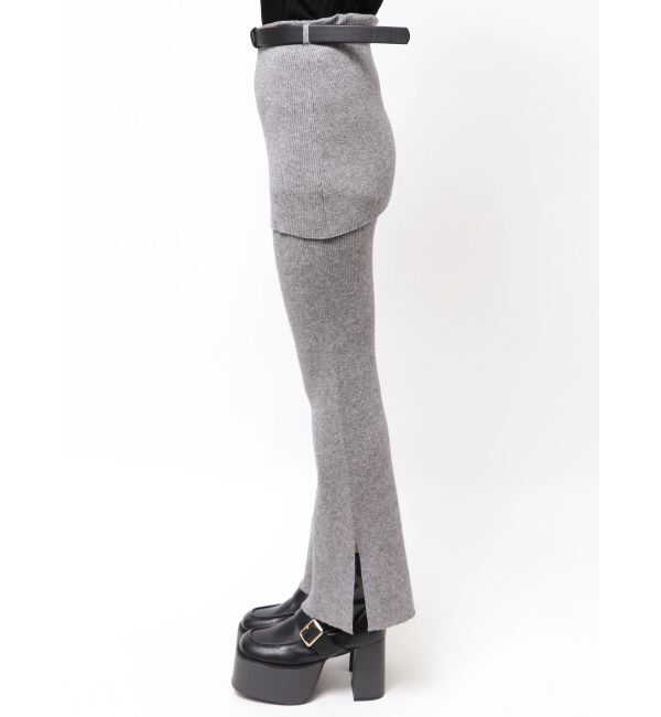 MURUA「スカートレイヤードニットフレアパンツ」|その他|