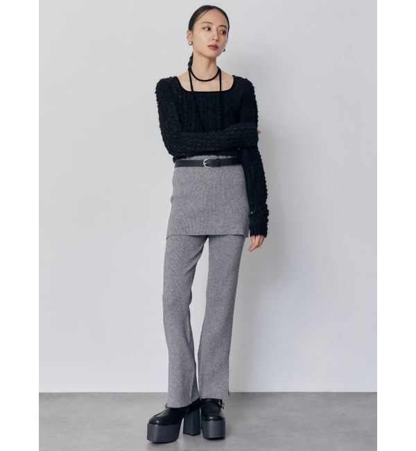 MURUA「スカートレイヤードニットフレアパンツ」|その他|