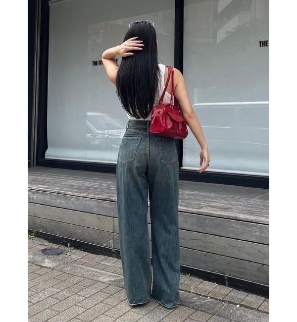 EVRIS「シンプルワイドデニムパンツ」|デニム|