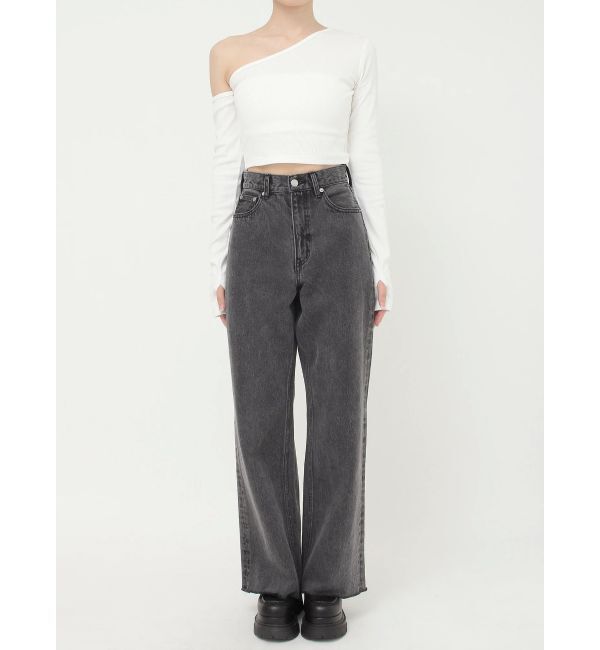EVRIS「シンプルワイドデニムパンツ」|デニム|