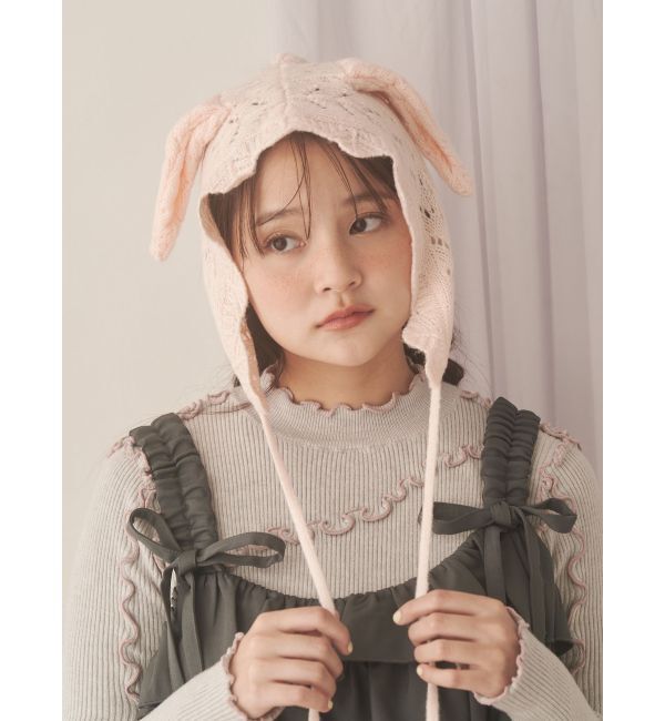 merry jenny「animal lace knit cap」|その他|ピンク