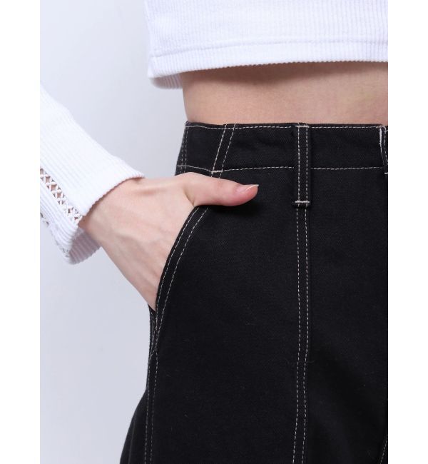 GYDA「ハイウエストSIDE RIPPEDカーゴワイドパンツ」|カーゴ|