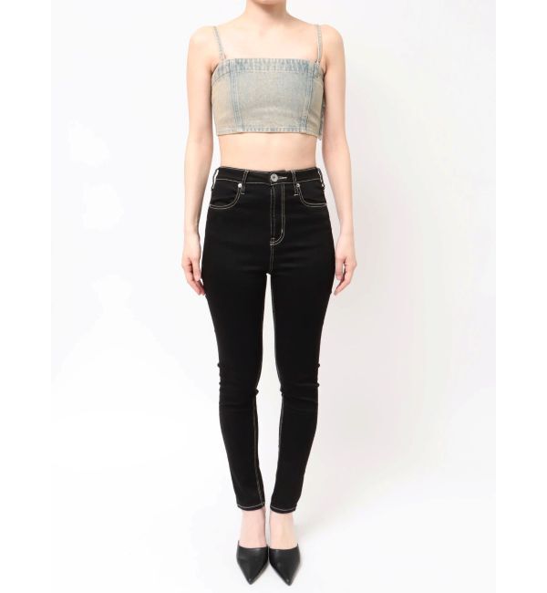 GYDA「BACKレースUP Corsetデニムビスチェ」|キャミソール|