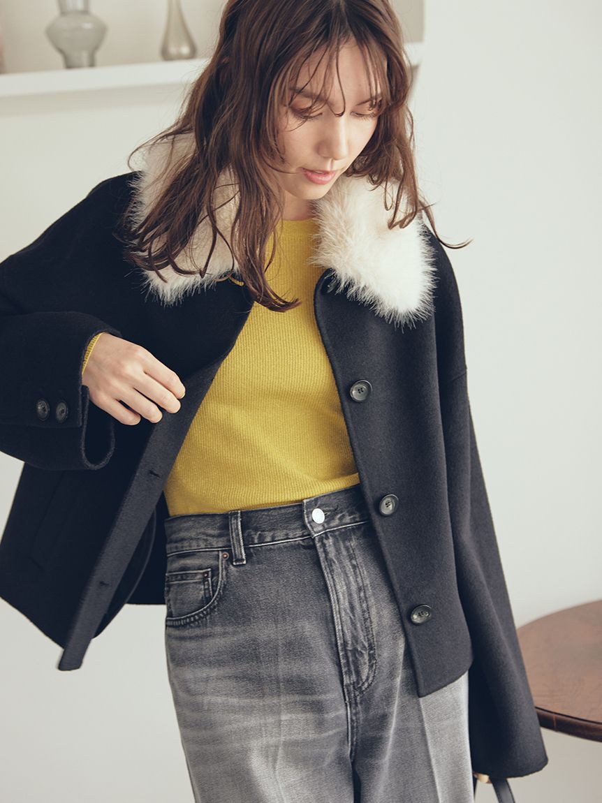 2wayファーカラーリバーショートコート（Mila Owen）｜ルミネの