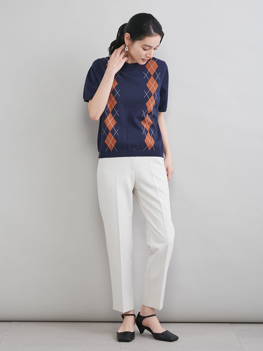 Mila Owen「【MILA PANTS】後ろゴムテーパードパンツ」|チノ|