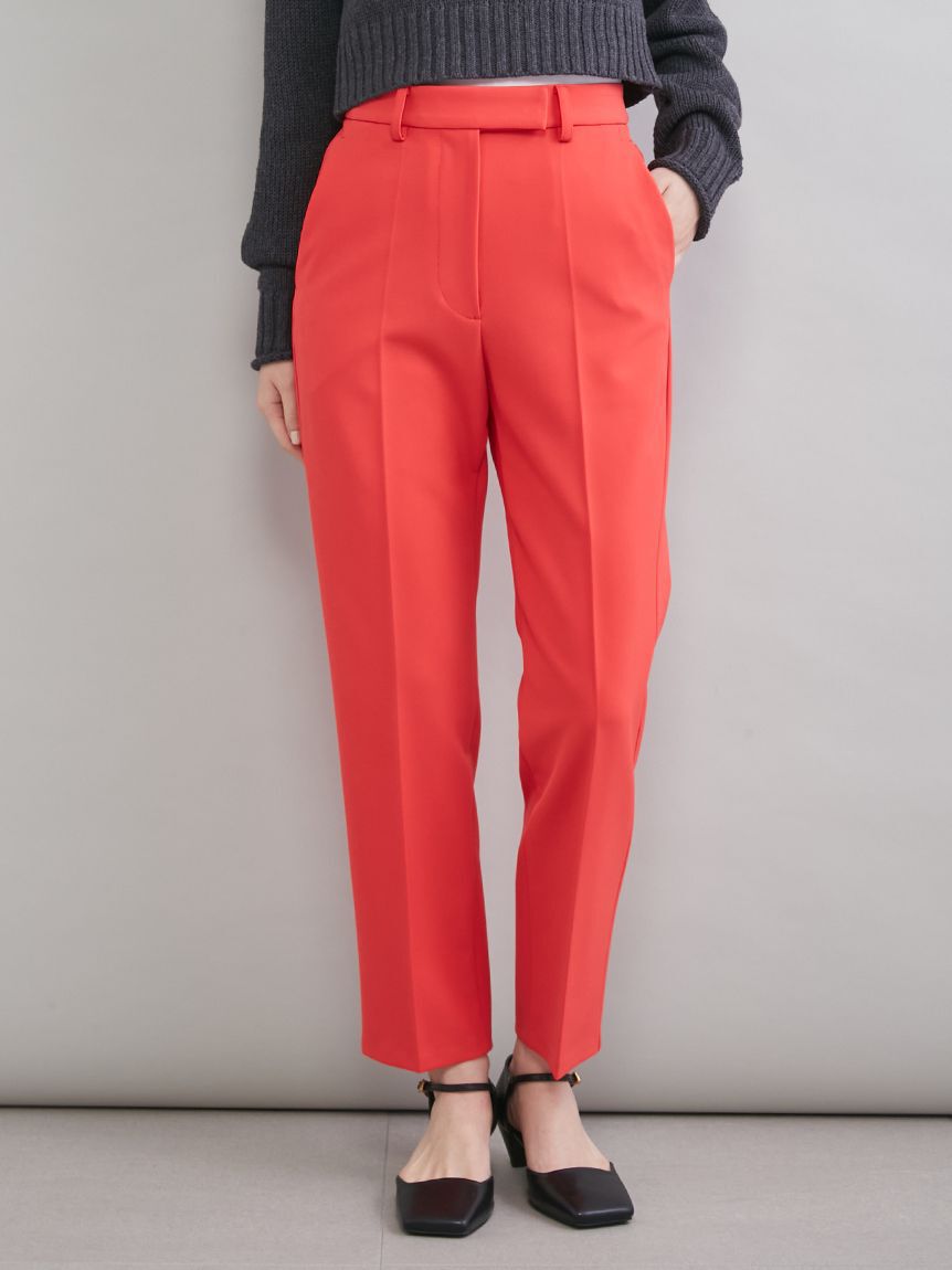 Mila Owen「【MILA PANTS】後ろゴムテーパードパンツ」|チノ|RED