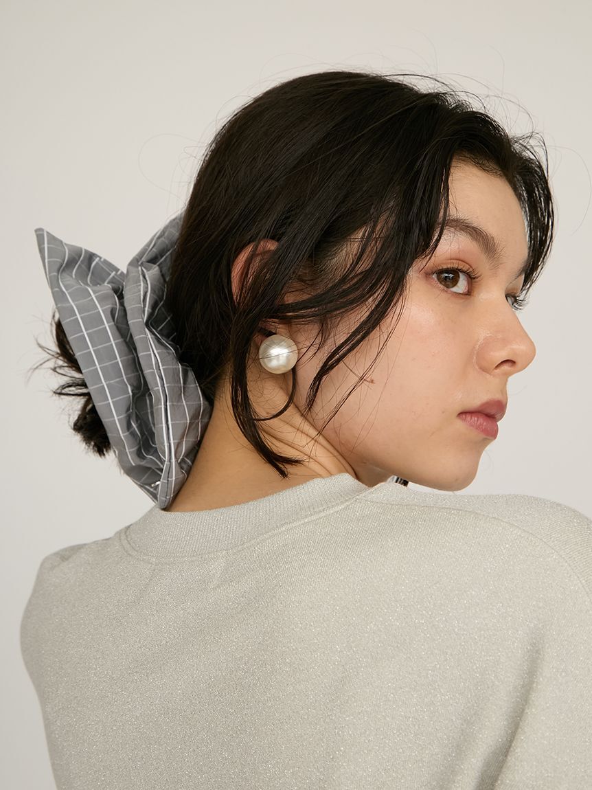 emmi atelier「ボックスチェックボリュームビッグシュシュ」|その他|