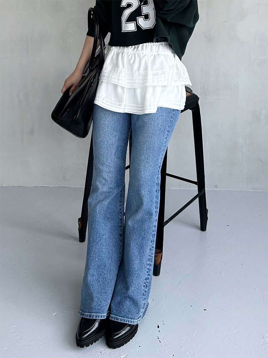 SNIDEL「【STYLEUPPANTS】ハイウエストフレア」|チノ|