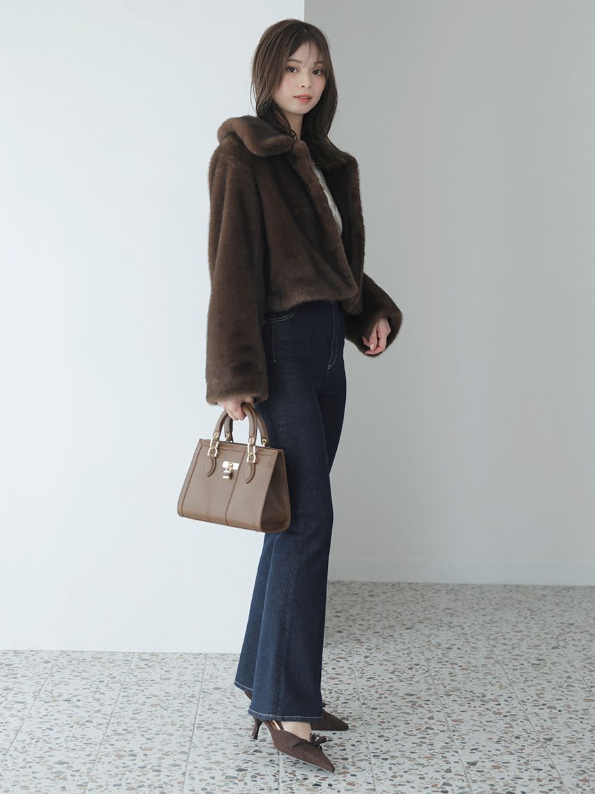 SNIDEL「【STYLEUPPANTS】ハイウエストフレア」|チノ|