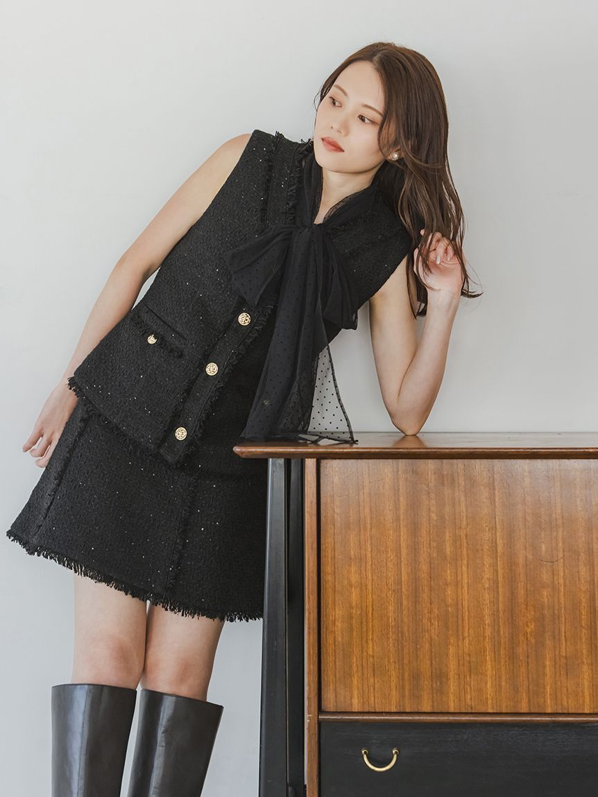 SNIDEL「ツイードジレ」|ダウンベスト・ベスト|