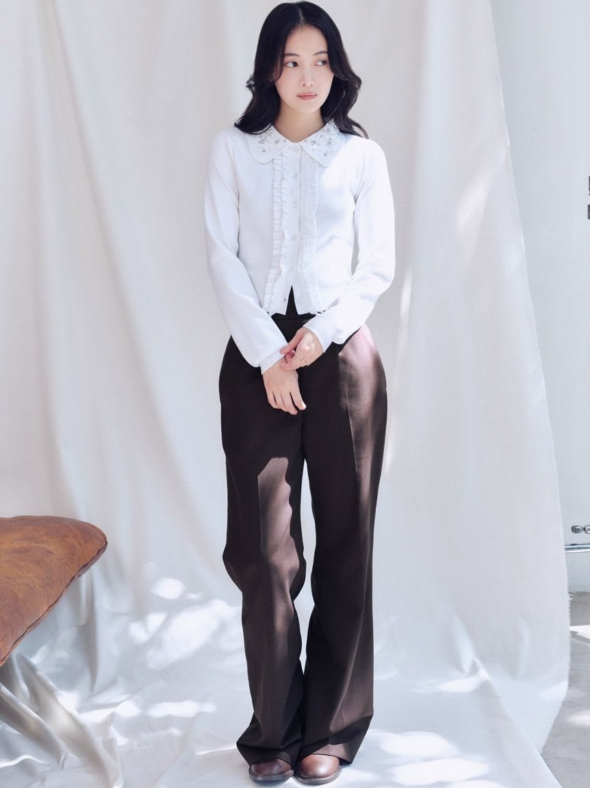 SNIDEL「ハイウエストワイドパンツ」|チノ|