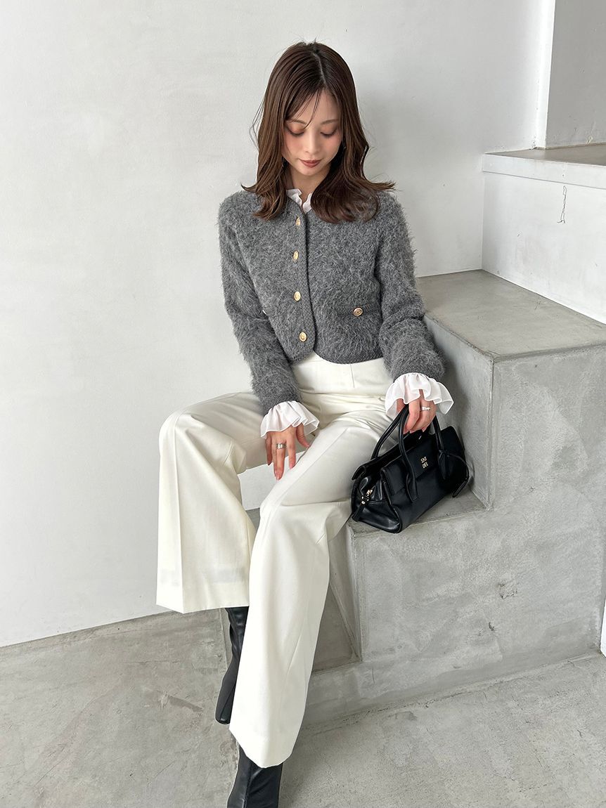 SNIDEL「ハイウエストワイドパンツ」|チノ|