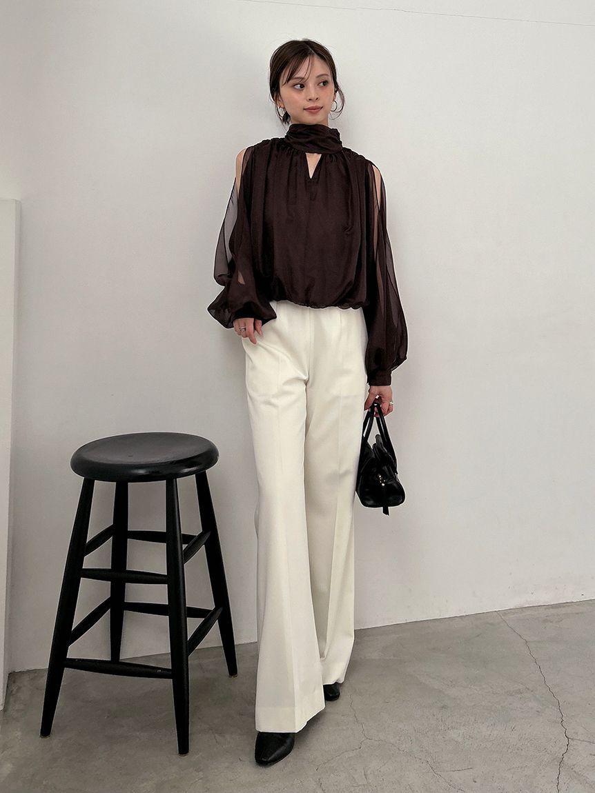 SNIDEL「ハイウエストワイドパンツ」|チノ|