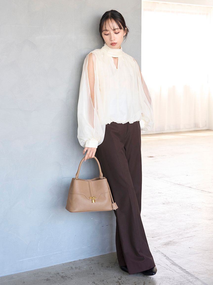 SNIDEL「ハイウエストワイドパンツ」|チノ|