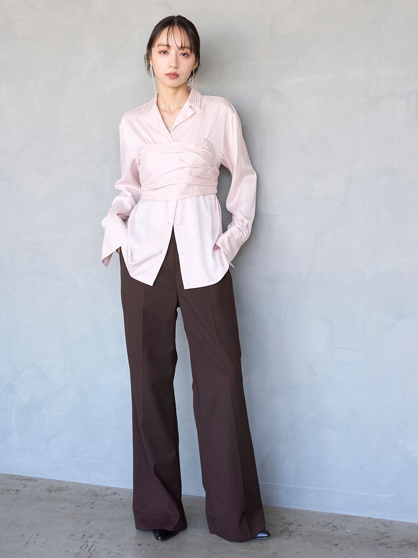 SNIDEL「ハイウエストワイドパンツ」|チノ|