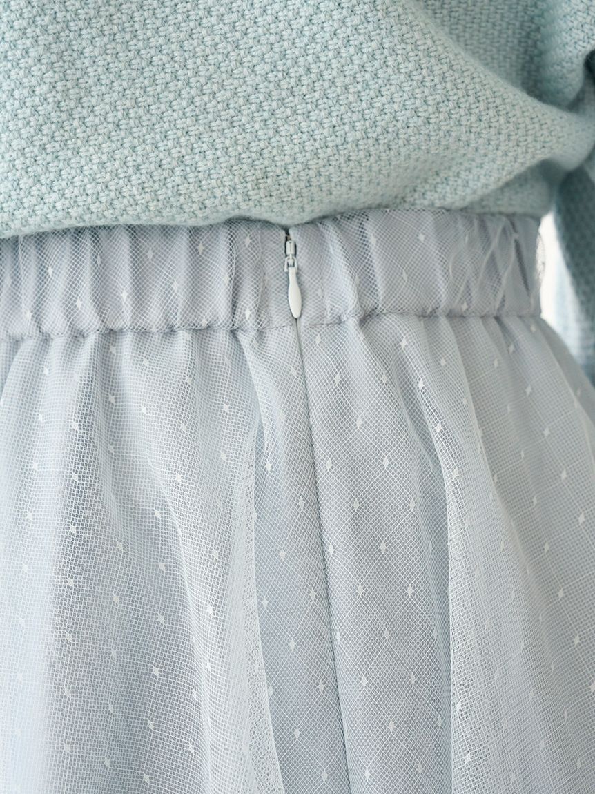 SNIDEL「チュールスカートセットカーディガン」|ワンピース|