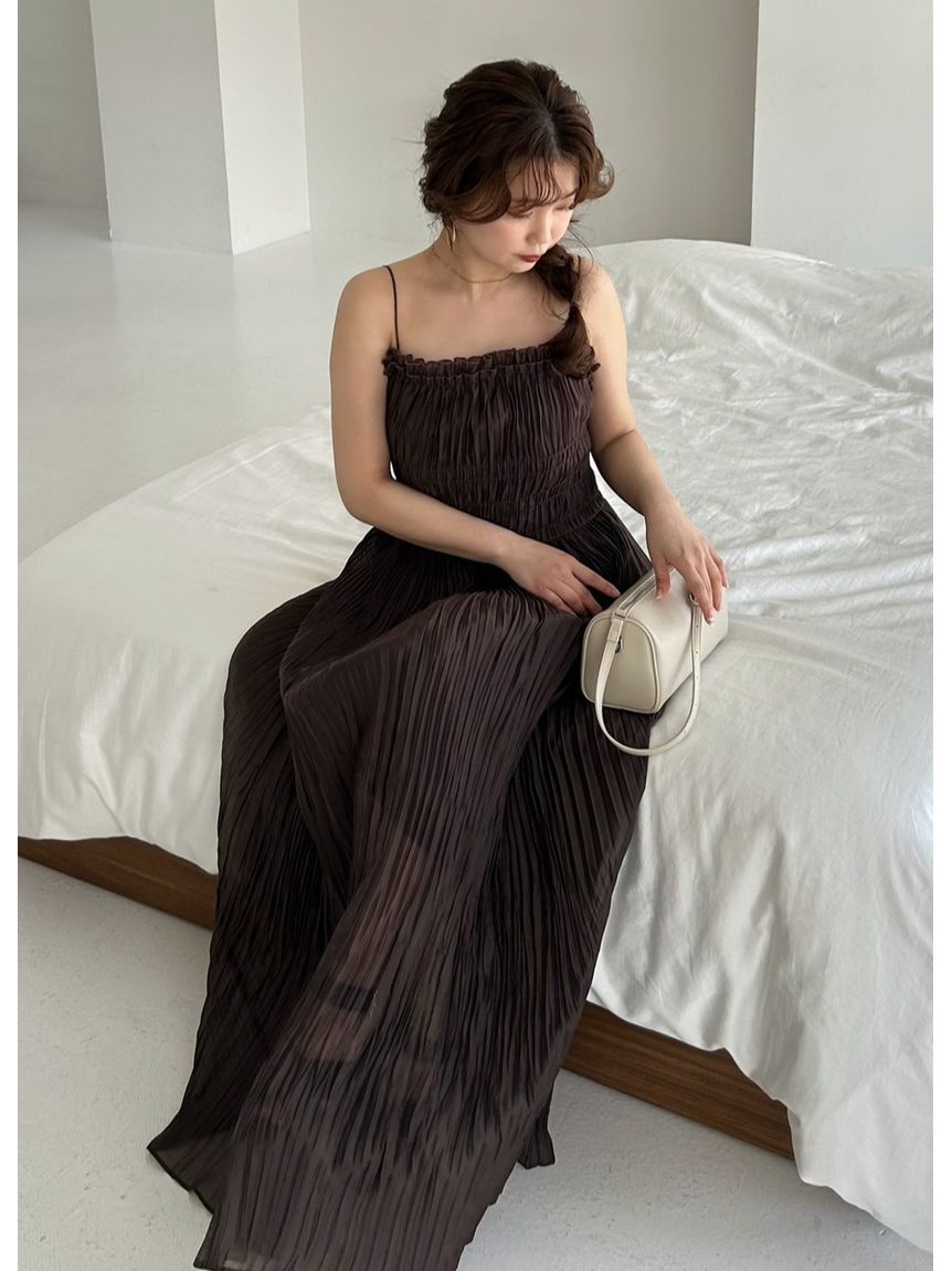 FRAY I.D「ワッシャーシャーリングキャミワンピース」|ワンピース|