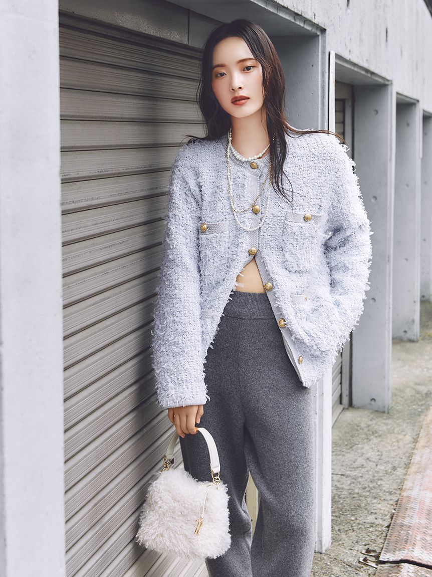 FRAY I.D「リボンヤーンニットツイードジャケット」|その他|