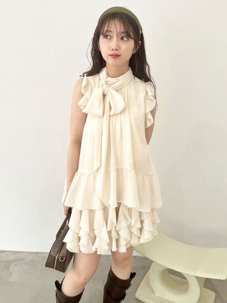 LILY BROWN「ドレープフリルセットアップ」|ワンピース|