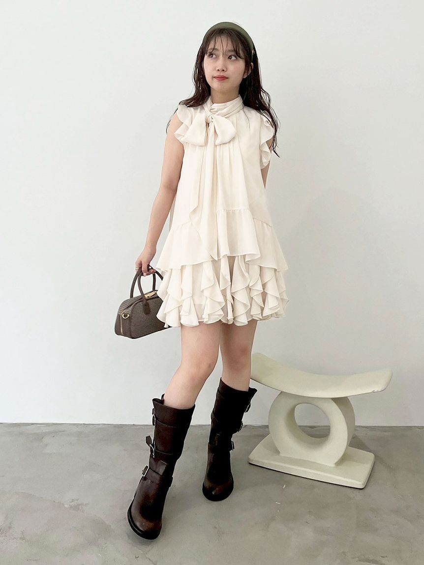 LILY BROWN「ドレープフリルセットアップ」|ワンピース|