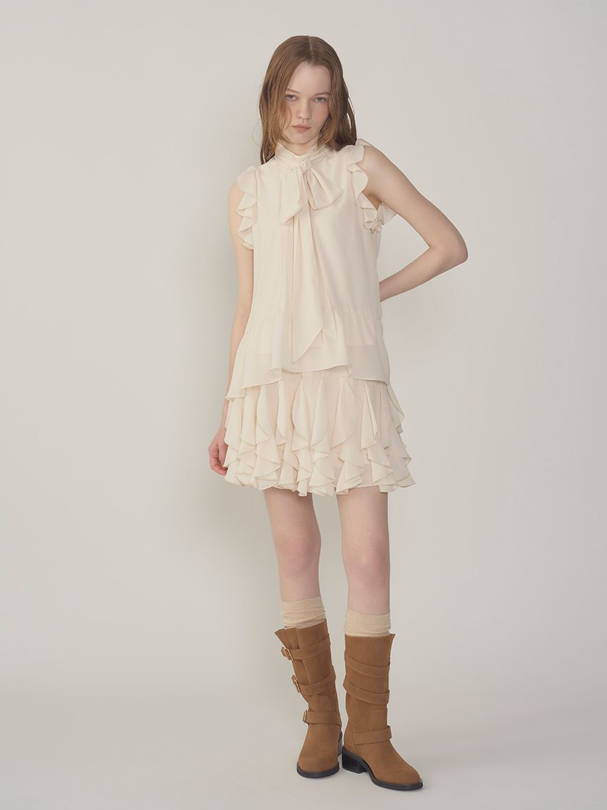 LILY BROWN「ドレープフリルセットアップ」|ワンピース|