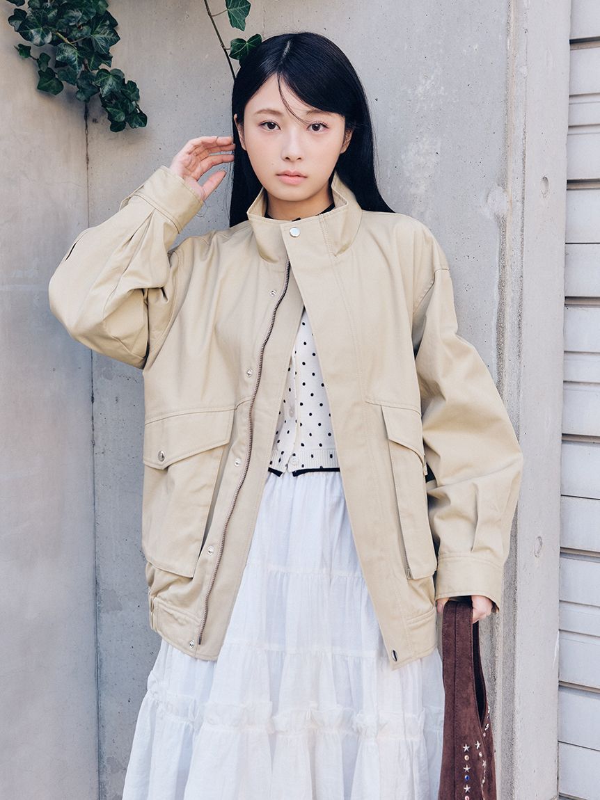 LILY BROWN「スタンドカラーブルゾン」|ブルゾン・スタジャン|