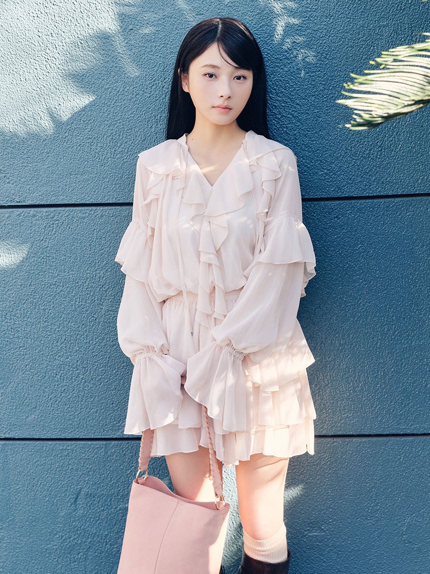 LILY BROWN「ドレープフリルセットアップ」|ワンピース|