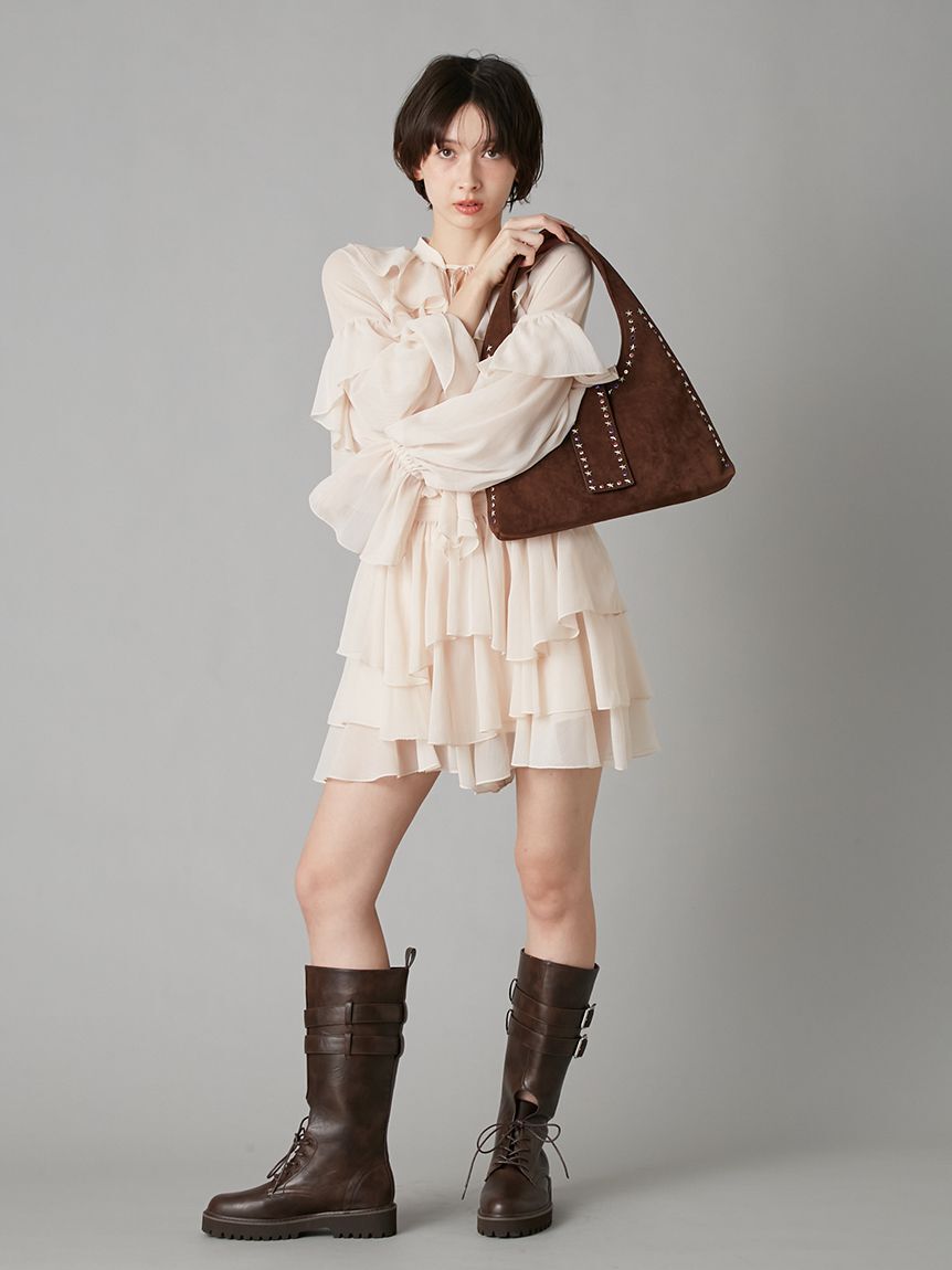 LILY BROWN「ドレープフリルセットアップ」|ワンピース|