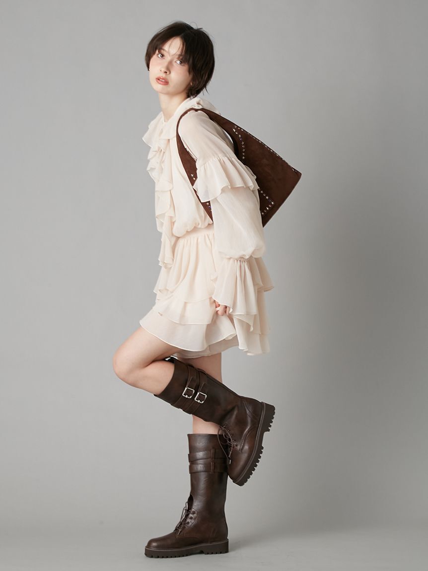 LILY BROWN「ドレープフリルセットアップ」|ワンピース|