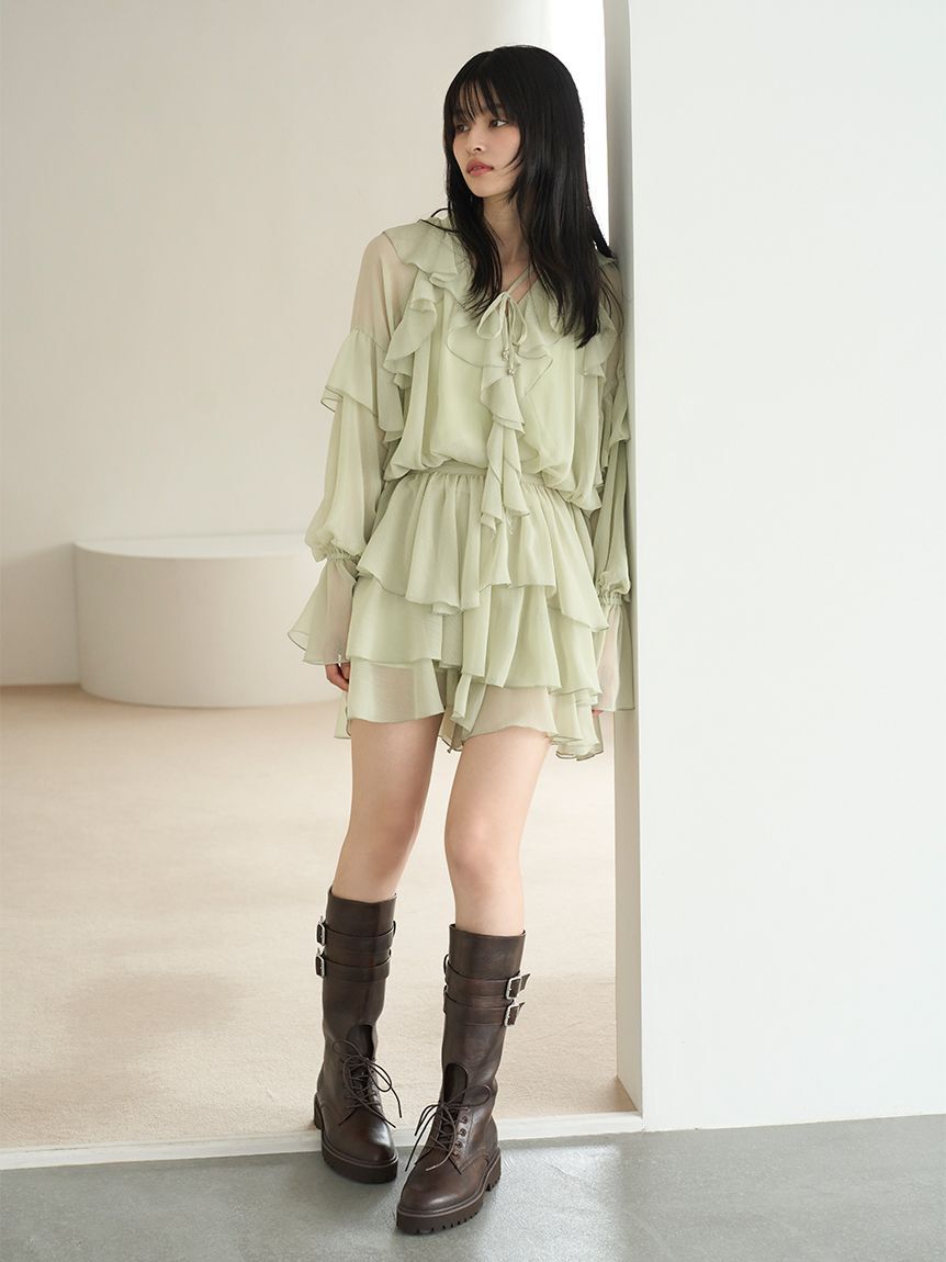 LILY BROWN「ドレープフリルセットアップ」|ワンピース|