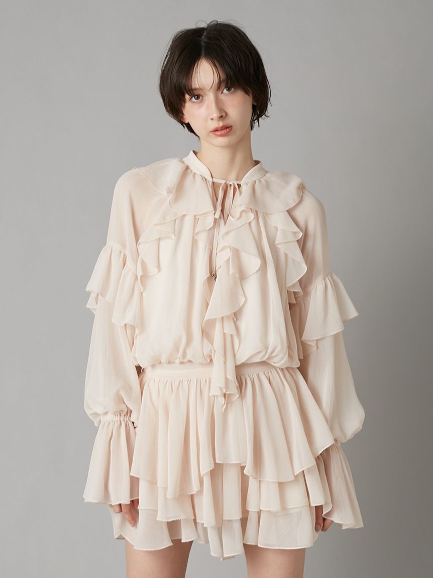 LILY BROWN「ドレープフリルセットアップ」|ワンピース|
