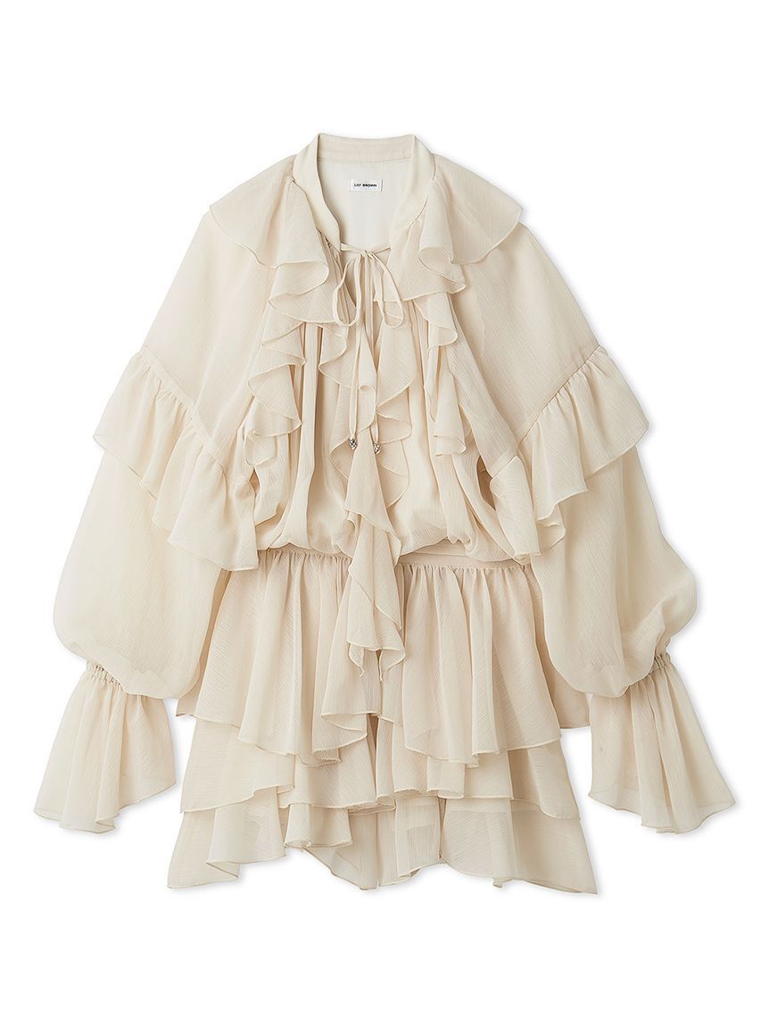 LILY BROWN「ドレープフリルセットアップ」|ワンピース|