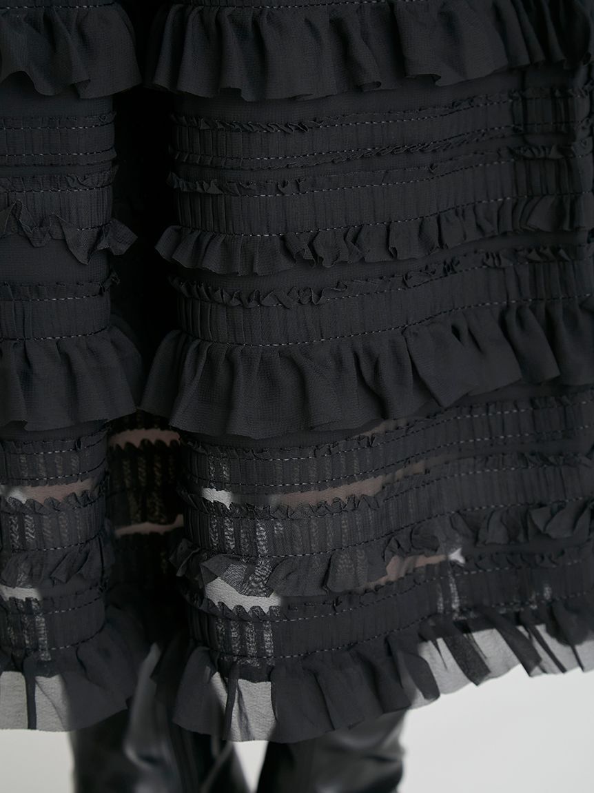 CELFORD「フリルティアードニットドッキングワンピース」|ワンピース|