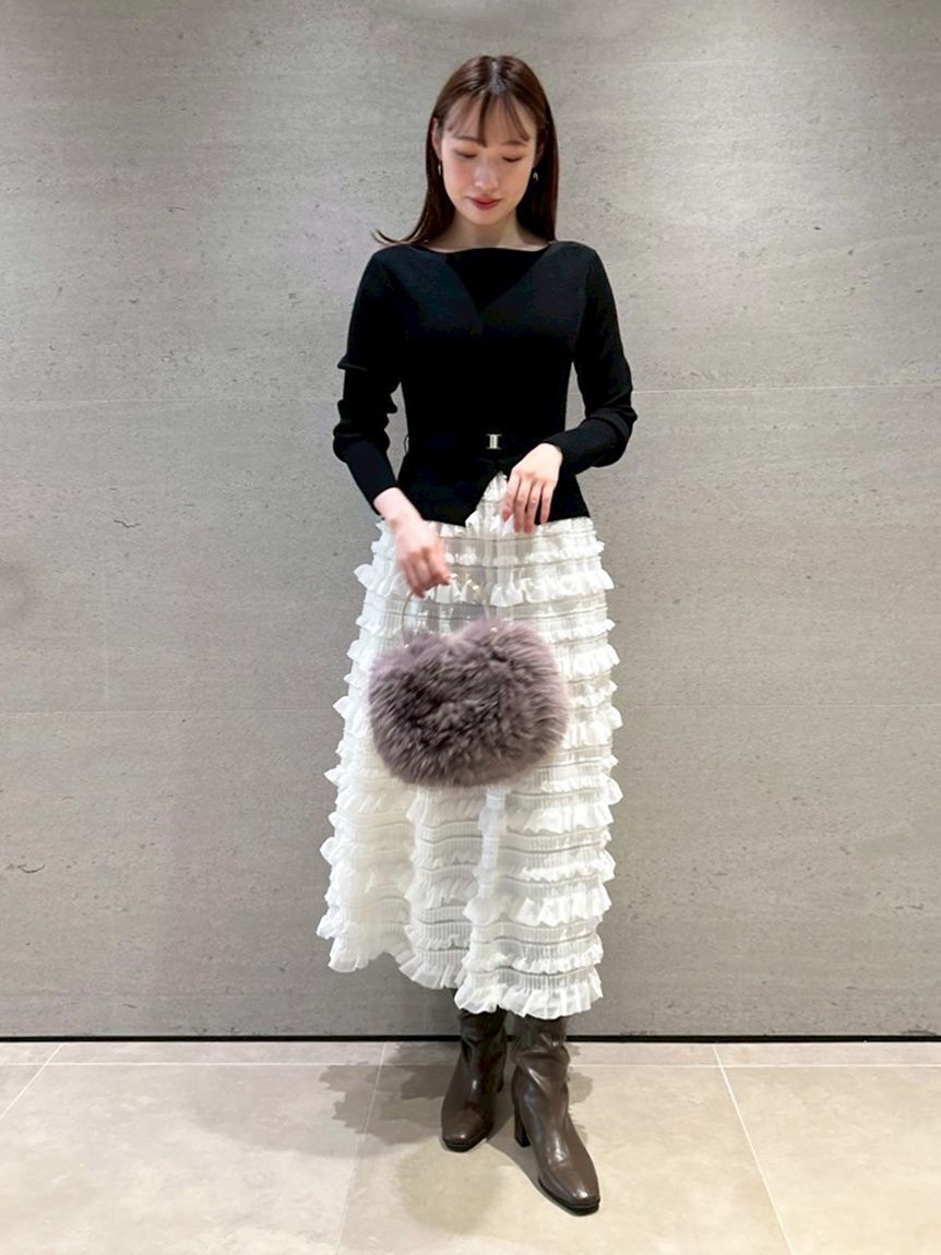 CELFORD「フリルティアードニットドッキングワンピース」|ワンピース|