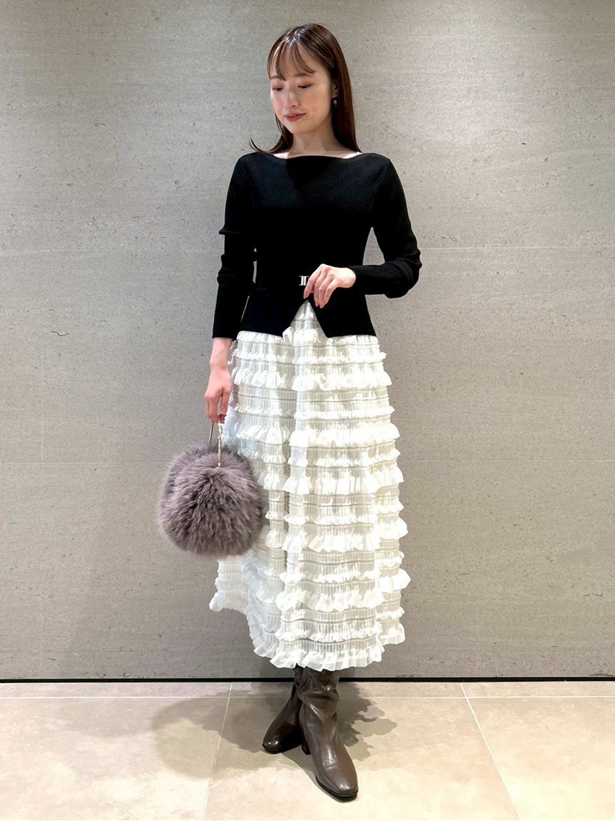 CELFORD「フリルティアードニットドッキングワンピース」|ワンピース|