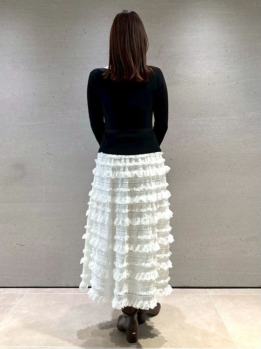 CELFORD「フリルティアードニットドッキングワンピース」|ワンピース|