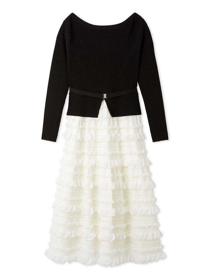 CELFORD「フリルティアードニットドッキングワンピース」|ワンピース|