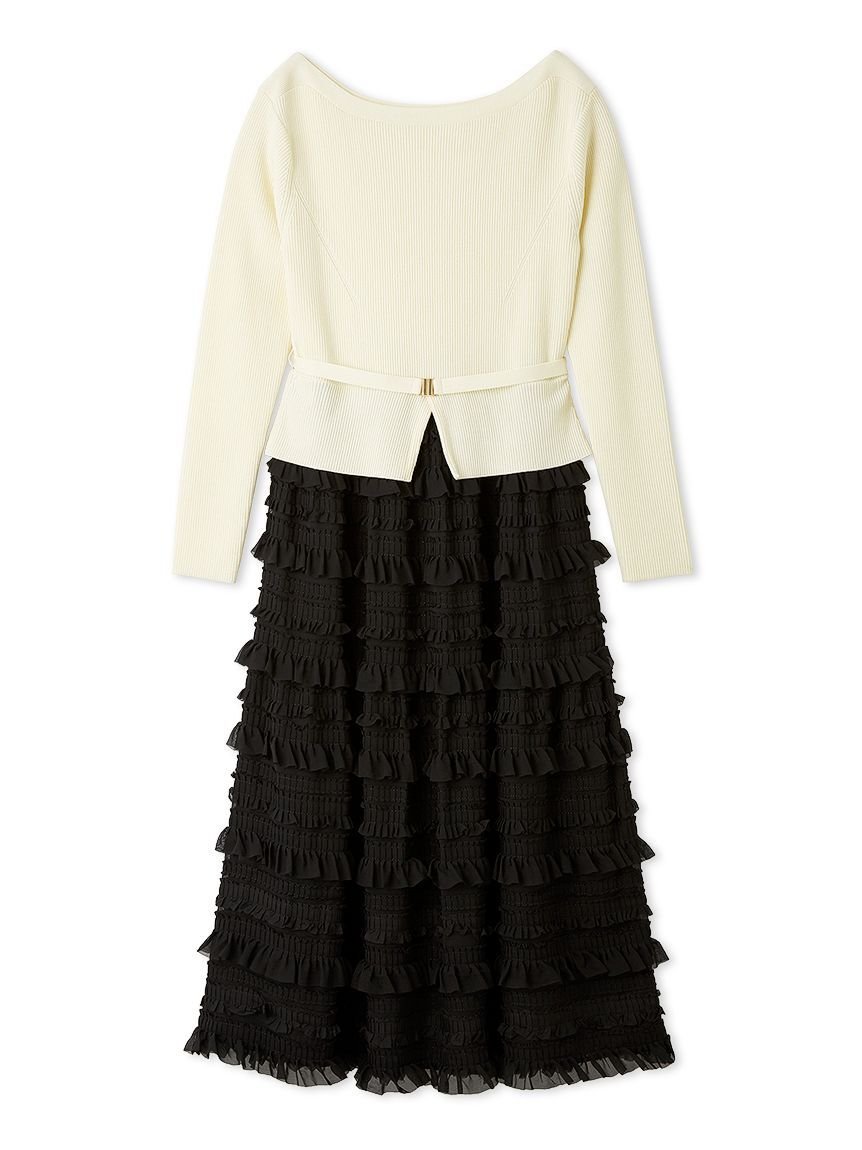 CELFORD「フリルティアードニットドッキングワンピース」|ワンピース|