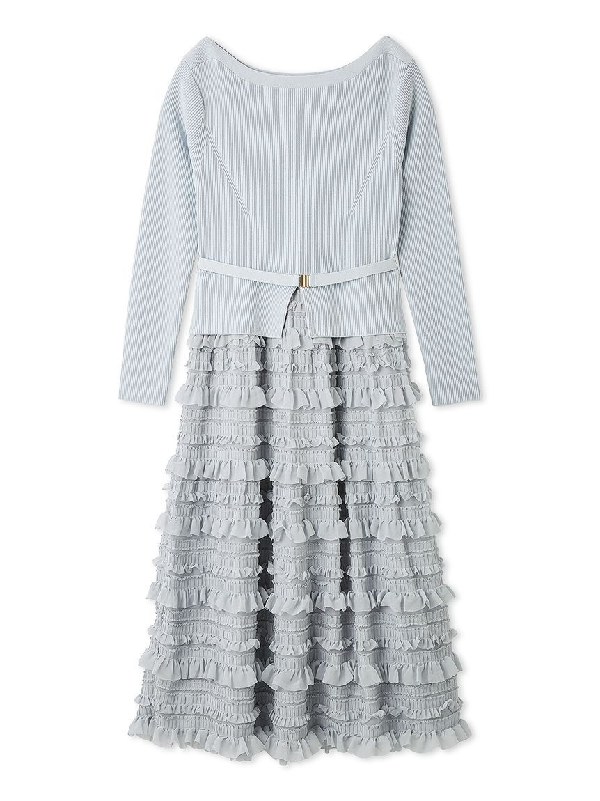 CELFORD「フリルティアードニットドッキングワンピース」|ワンピース|