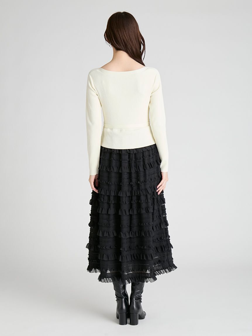 CELFORD「フリルティアードニットドッキングワンピース」|ワンピース|