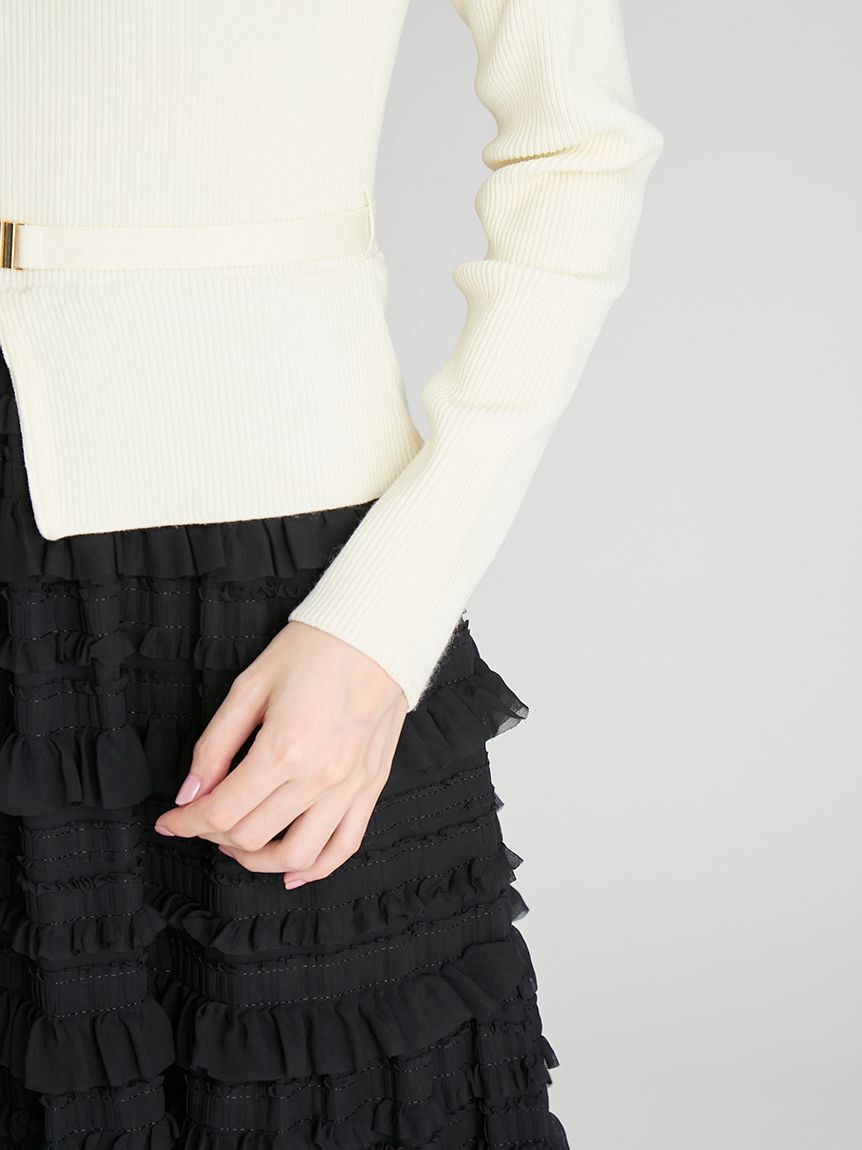 CELFORD「フリルティアードニットドッキングワンピース」|ワンピース|