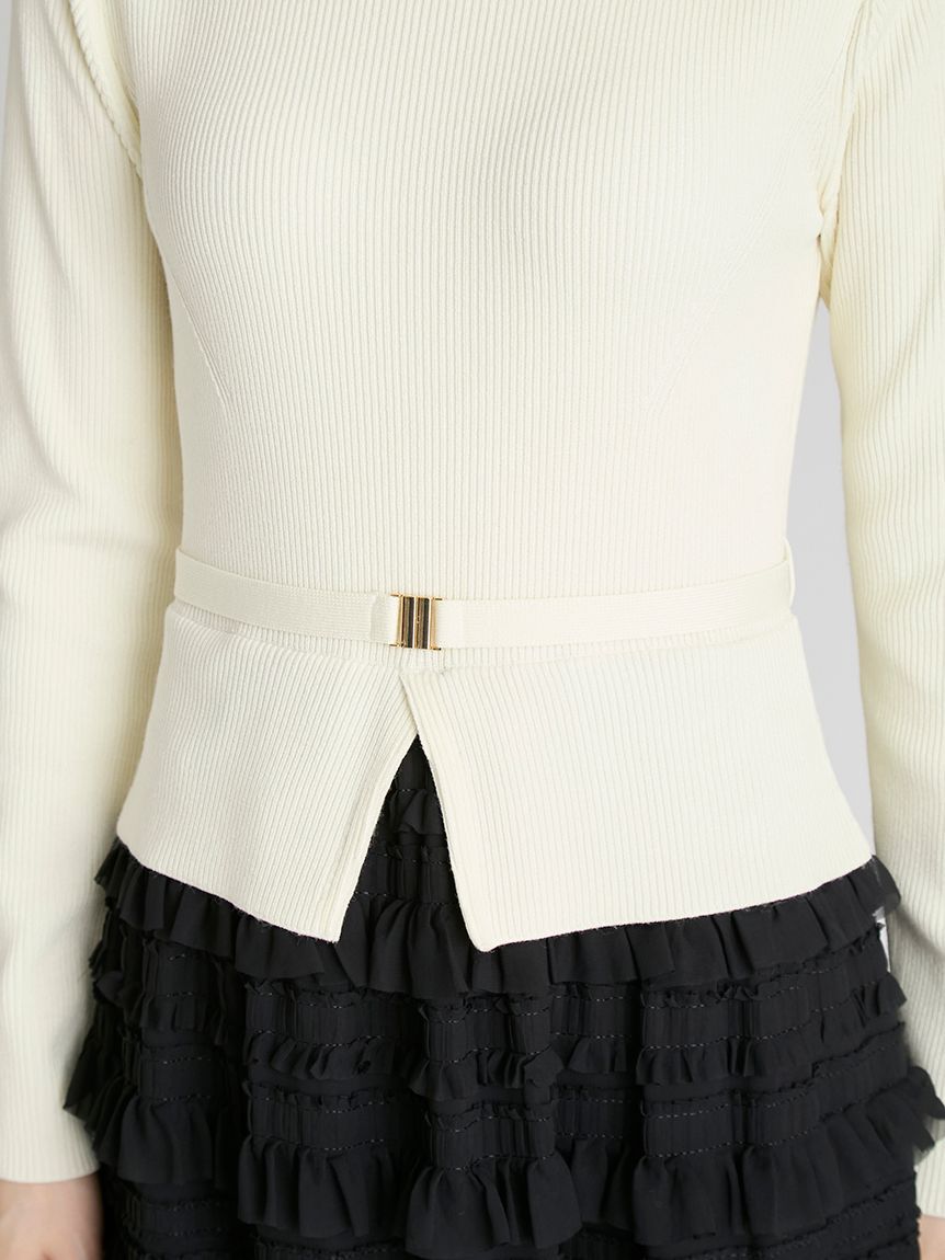 CELFORD「フリルティアードニットドッキングワンピース」|ワンピース|