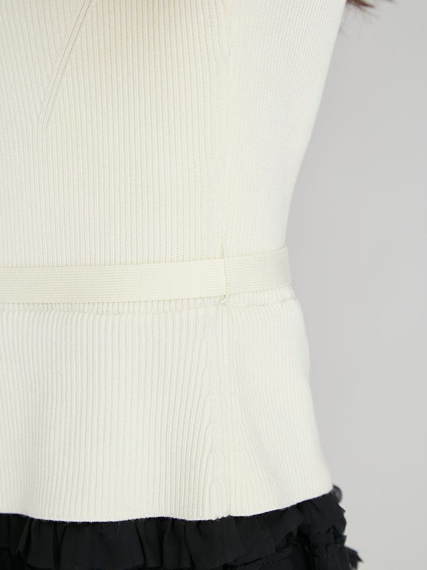 CELFORD「フリルティアードニットドッキングワンピース」|ワンピース|