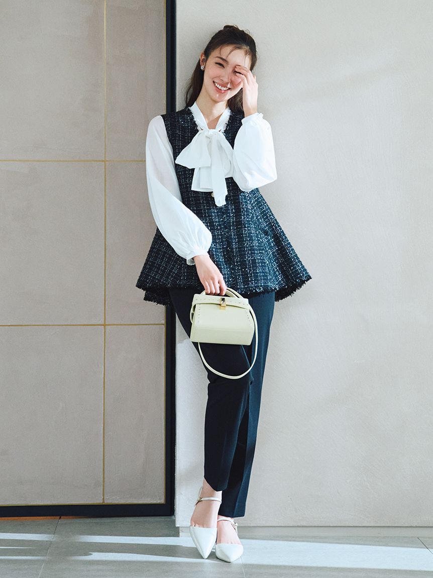 CELFORD「フレアペプラムツイードジレ」|ダウンベスト・ベスト|