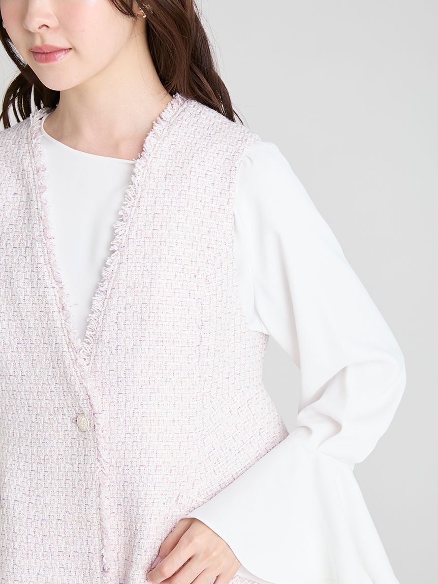 CELFORD「フレアペプラムツイードジレ」|ダウンベスト・ベスト|