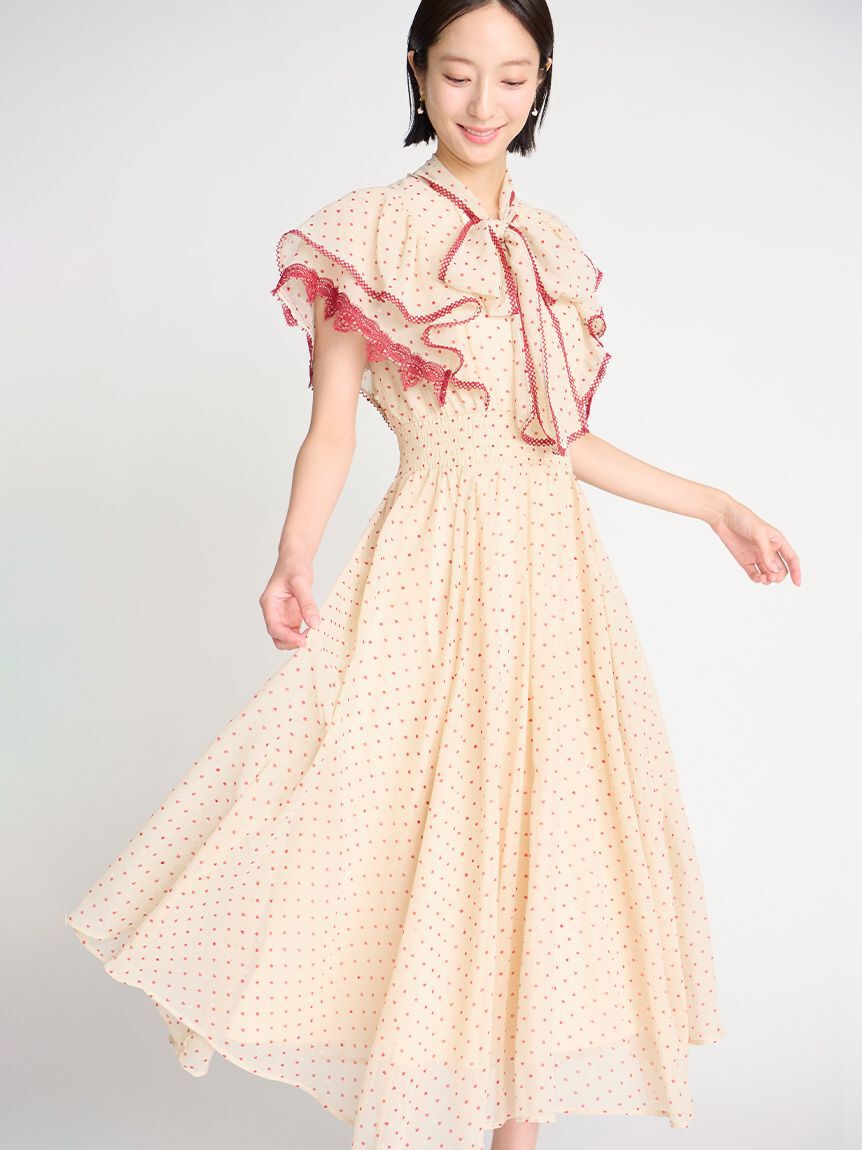 CELFORD「【洗える】ハートドットプリントワンピース」|ワンピース|